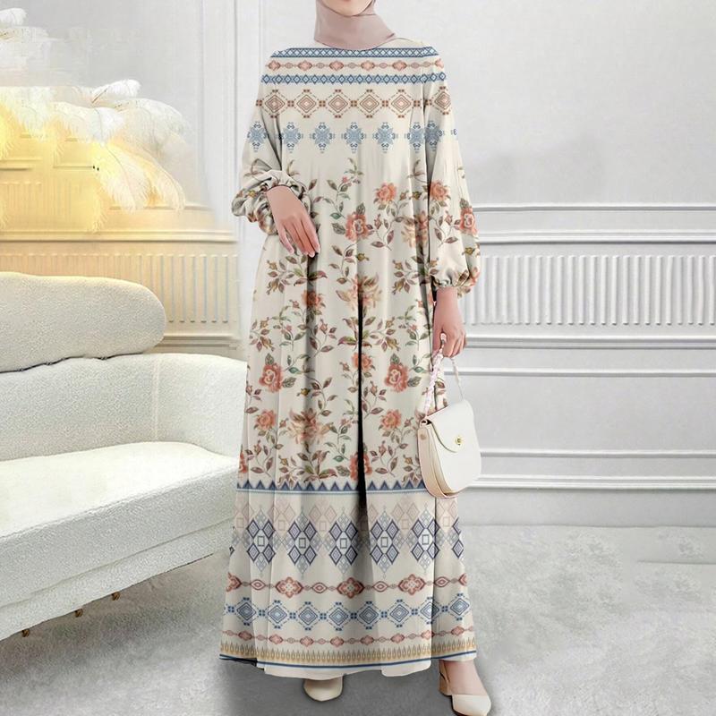 Women's Clothing, Classic Styles, Floral Prints, Plus Sizes for Muslim Clothing, Street and Outdoor Fashion, 2025