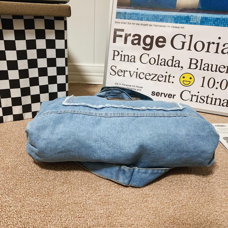 Винтажная джинсовая сумка через плечо, женская холщовая сумка большой вместимости