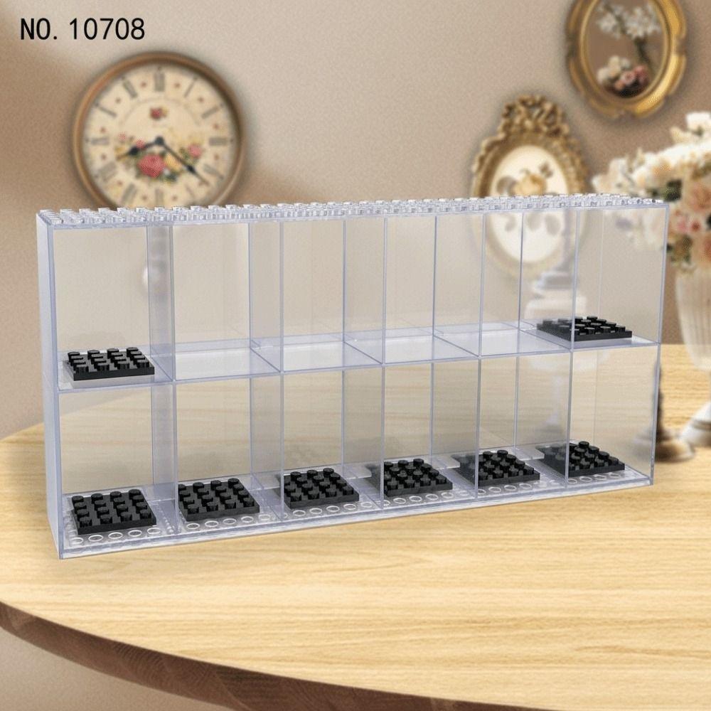 Clear Acrylic Minifigures Display Case Transparent Showcase Stackable Design Dustproof Display Box Movable Steps Large Capacity