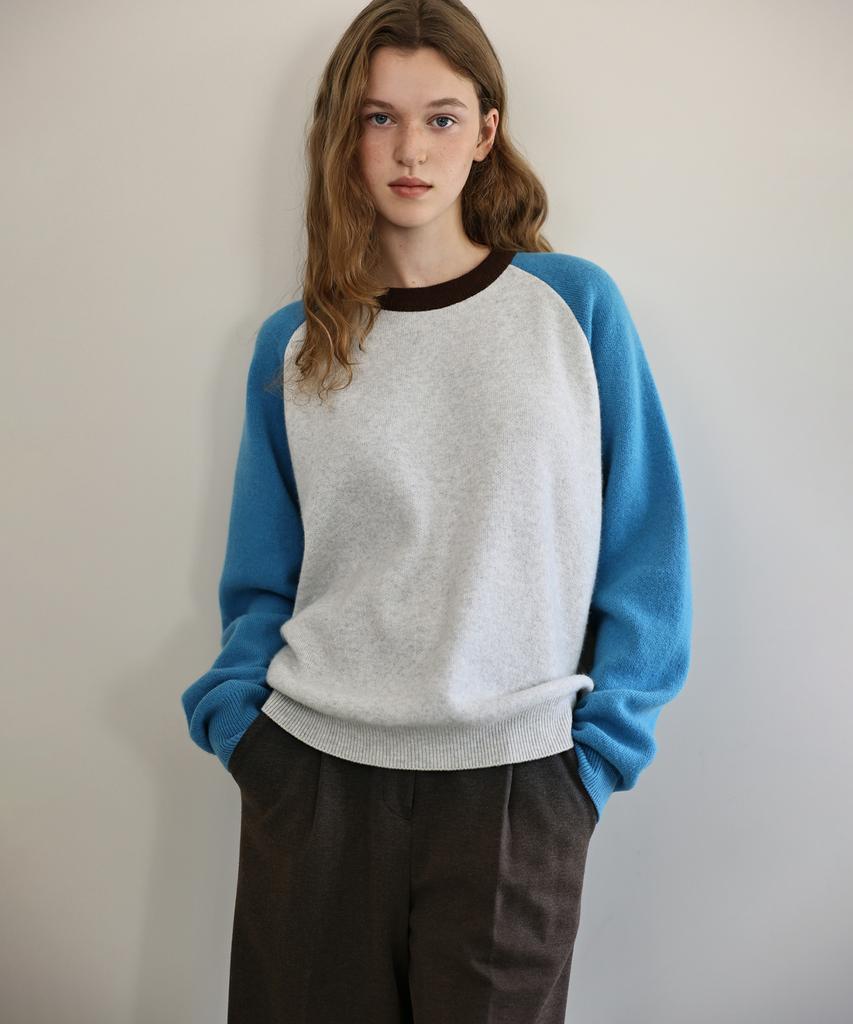 ANDNEEDS Clay Raglan Knit (Blue)