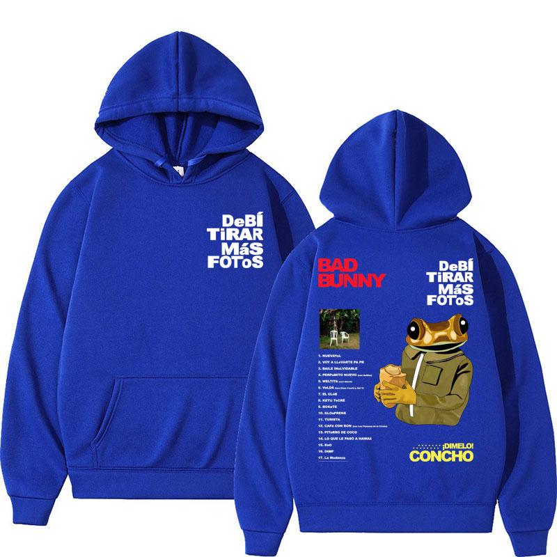 Bad Bunny Debi Tirar Mas Fotos Album Tour Hoodies Men Women Fashion Hip Hop Sportwear Fleece Warm Oversized Coats