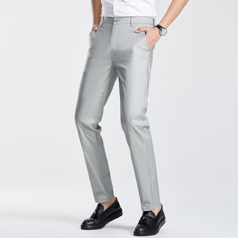 LANGSHA Мужские брюки в стиле business casual, зауженного кроя