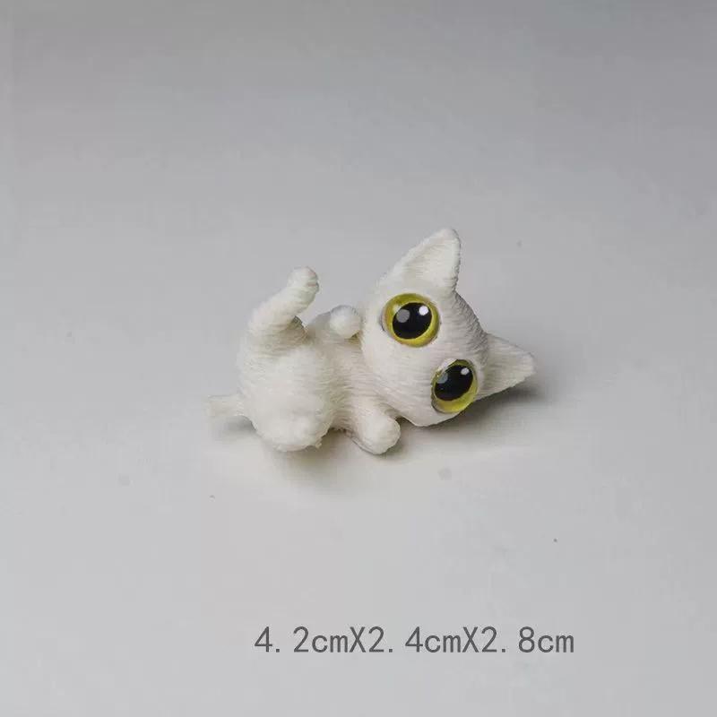 3D-печатные ornaments с большими глазами, мини-статуэтки кошек, миниатюрные милые котята, поделки для микро-ландшафтов, маленькие ornaments, украшение для рабочего стола