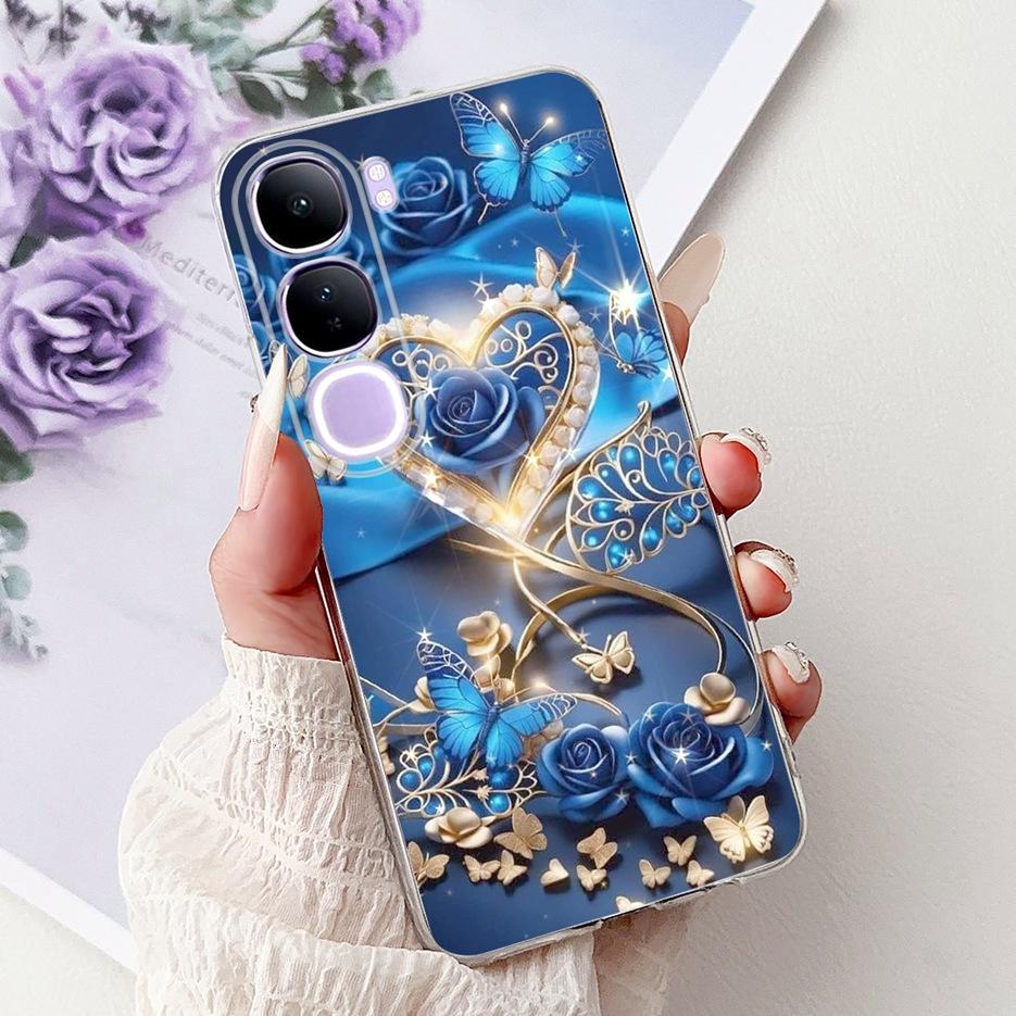 For Vivo Y200 5G Case Vivo V40 Lite Beautiful Butterfly Painted Cover Soft Slim Phone Case For Vivo Y300 Y 200 V40Lite 5G Bumper