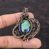 Azurite Malachite Pendant Copper Wire Wrapped Jewelry Beautiful Gemstone Pendant Copper Pendant Handmade Jewelry Wire Wrap Pendant For Gift