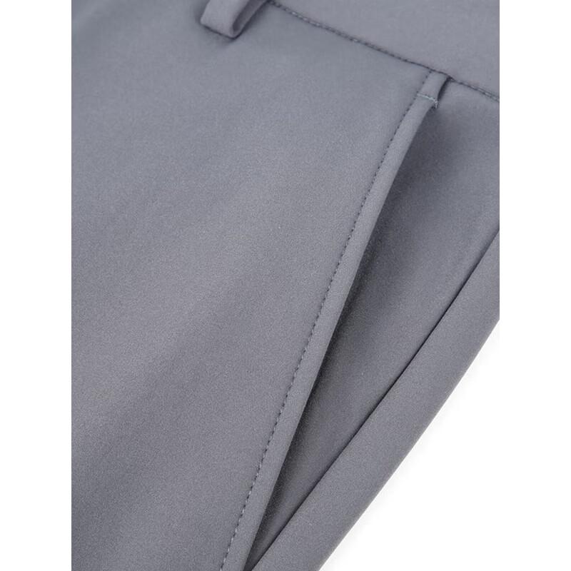TRiES Men's Basic Solid Straight-Leg Elastic Casual Trousers