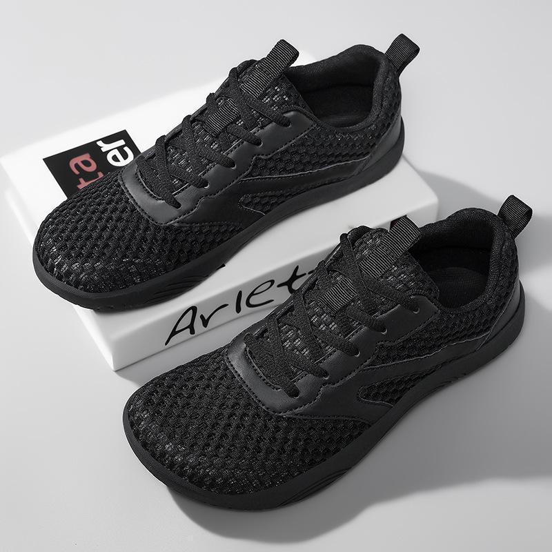 Мужские сетчатые кроссовки для бега с широким носком - Весна/Лето 2026, Дышащие, Мягкая подошва, Большой размер, Стиль босоногой