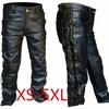 Men's Plus Size Thin Casual Monochrome Black Strappy Casual Leather Pants