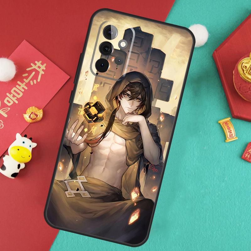 Чехол Genshin Impact Чжун Ли для Samsung Galaxy A16 A17 A54 A34 A14 A15 A35 A55 A52 A12 A32 A13 A33 A53 A26 A36 A56