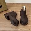 Зимние бархатные сапоги Muffin 2024, теплые, с застежкой-молнией сзади, с круглым носком, утолщенные, короткие, женские, ретро, на платформе, хлопковые туфли