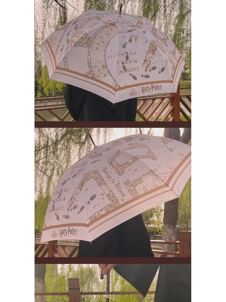 Официальный зонт Warner Harry Potter's Marauder's Map, меняющий цвет, с прямой длинной ручкой