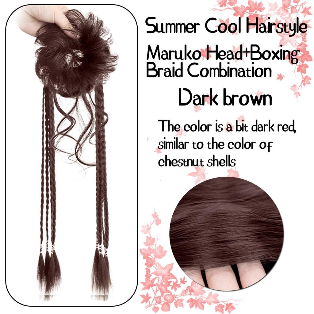 Синтетические волокнистые длинные косички для наращивания волос с резинкой 22 дюйма, боксерские плетеные волосы с небрежным пучком для женщин на каждый день