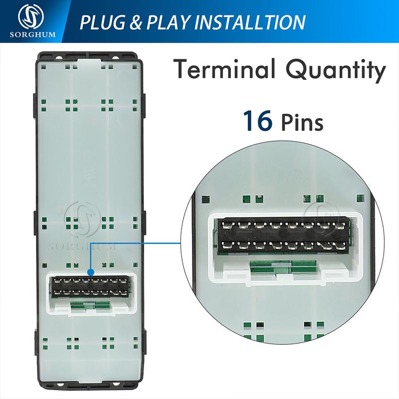 SORGHUM 93570-2V000 Front Left Master Power Window Switch For Hyundai Veloster 1.6L 2012 2013 2014 2015 2016 2017 935702V0004X