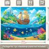 A pirate-themed party banner with a backgroundof a treasure map which is perfect for a birthdaycelebration with a maritime theme