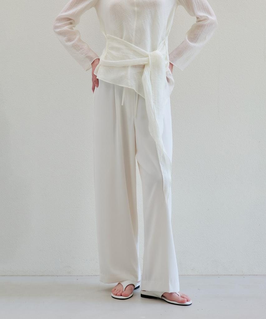 THEELO Flowy Banding Slacks (Ivory)