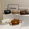 Retro Solid Color Love Hardware Decoration Casual Design Popular Shoulder Messenger Small Square Bag