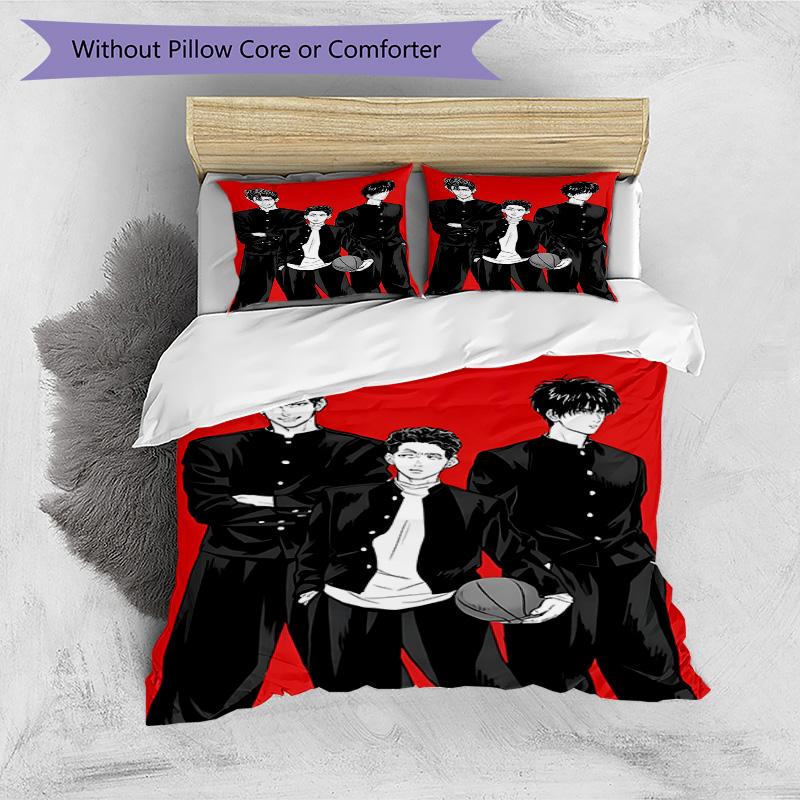 3pcs Duvet Cover Set (1*Duvet Cover + 2*Pillowcase, Without Core), SLAM DUNK Print Bedding Set, Bedroom Decor, All‑Season, Birthday Gift