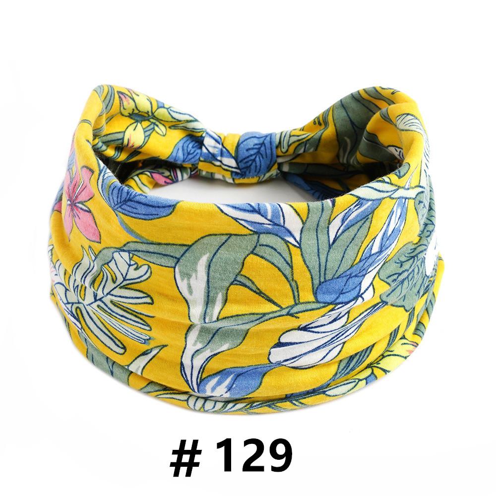 Бохо повязки на голову для женщин Хлопковые широкие повязки на голову Эластичная повязка для волос Нескользящая для тренировок Йоги Бега Тюрбан Головной убор Аксессуары для волос