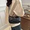 Chic Black Canvas Crossbody Bag Stylish Spring Fashionable Small Tote For Women