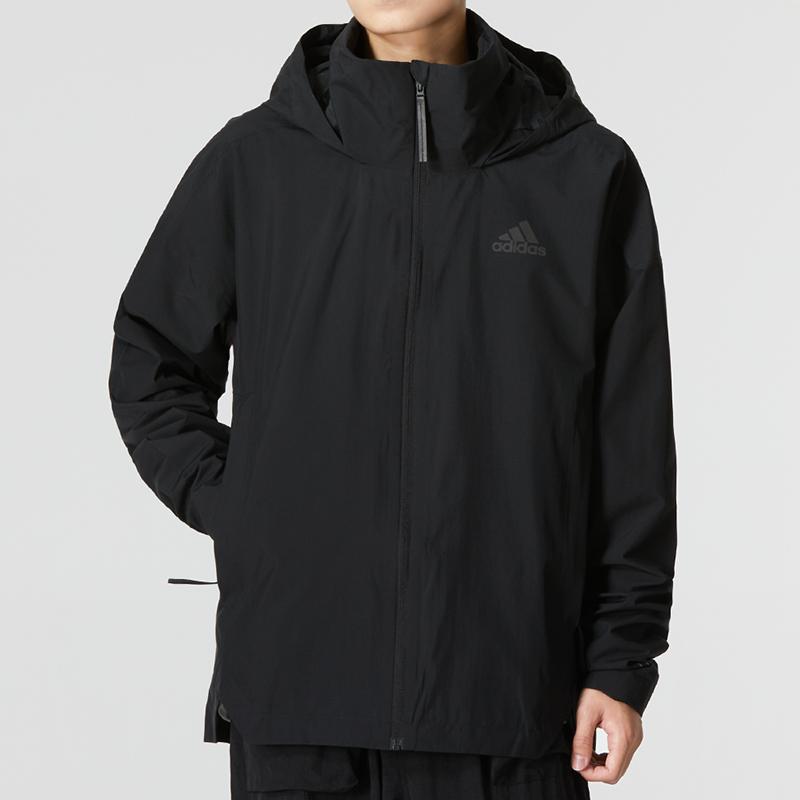 Adidas Traveer Тканая повседневная куртка с логотипом в полоску Мужские куртки черные HG6016