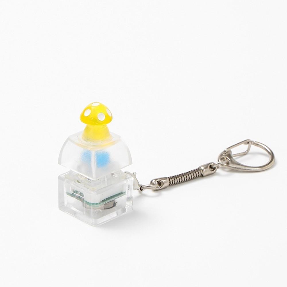 Press Light Clicking Duck Keychain Translucent Button Clicker Keyring Bag Pendant