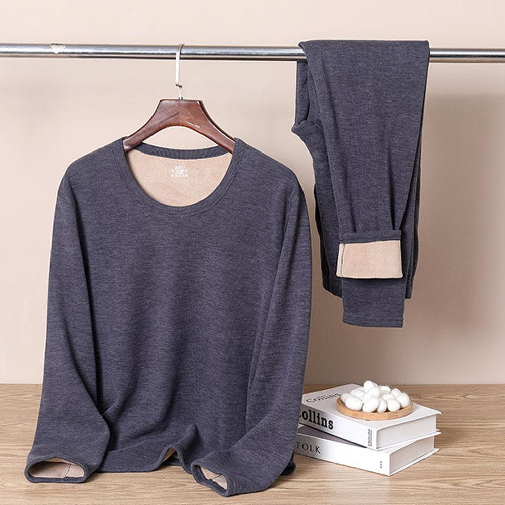 Мужская одежда Plus Velvet осень-зима Костюмы футболки брюки 2 шт. Комплекты для мужчин нижнее белье