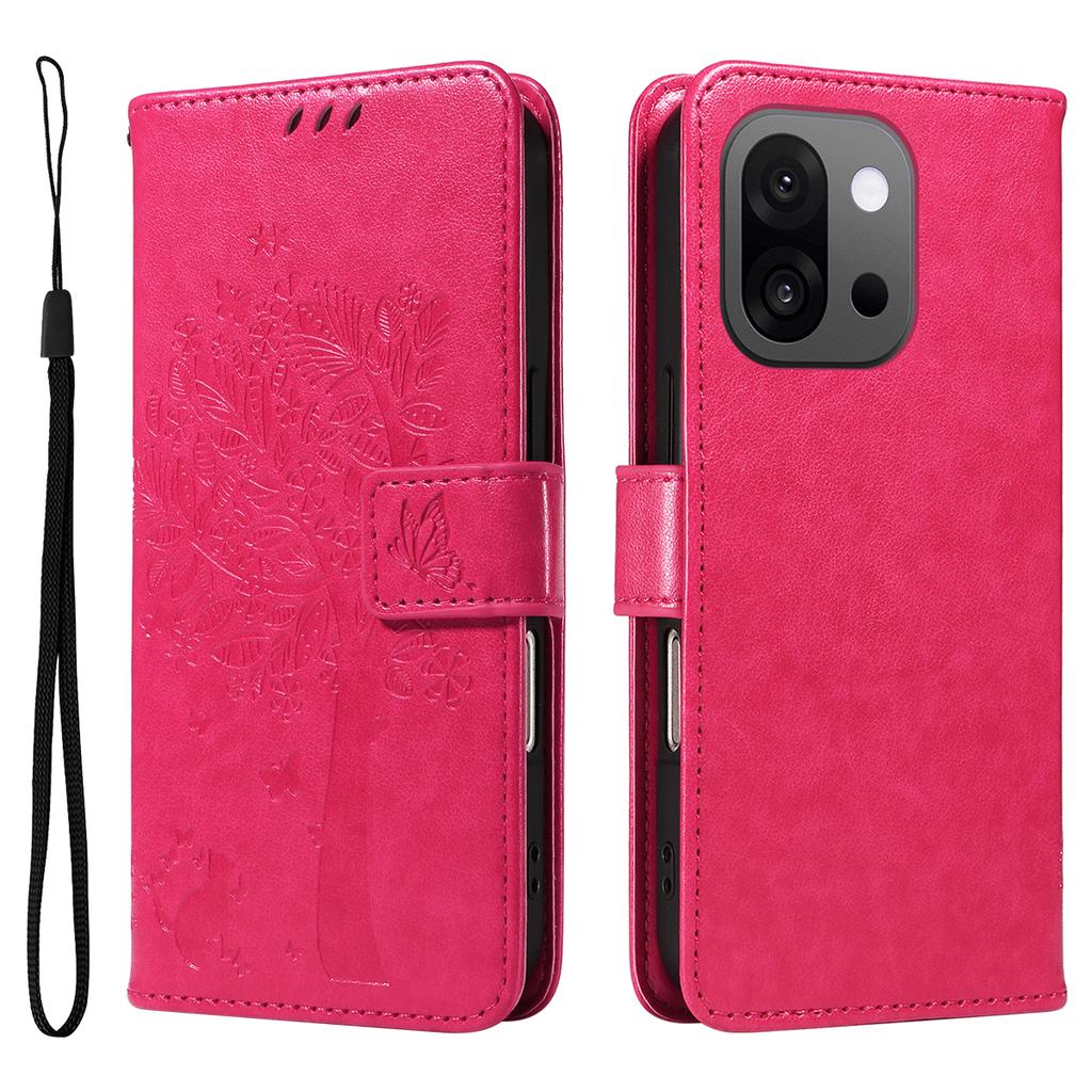 For OnePlus 13T 5G Phone Case with Stand Cat Tree Pattern Leather Wallet Mobile Cover