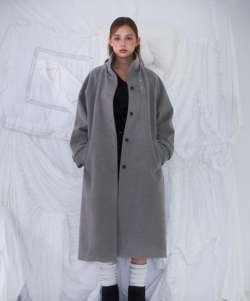 Rosefranz Half-Neck Overfit Long Coat [Gray]