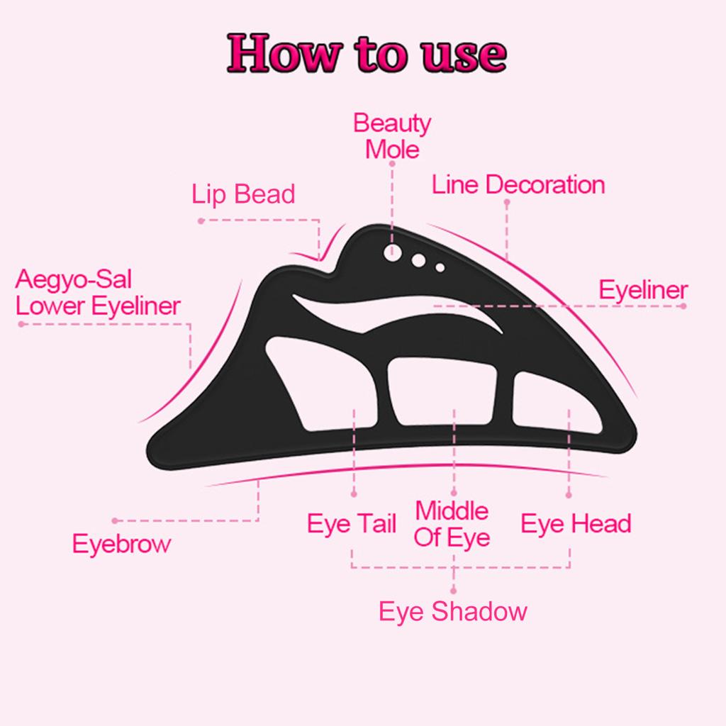 Eyeshadow Stencil Tool for Beginners Reusable Eyeshadow Assistant with Makeup Brush Eyeshadow Drawing Guide Eyeshadow Mapping Template