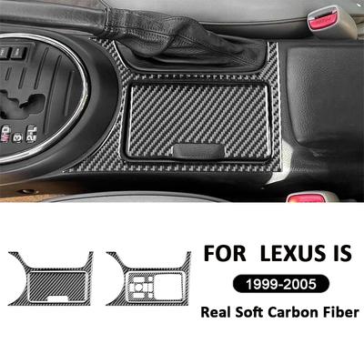 Для LEXUS IS 1999-2005 Панель Ящика для Хранения на Центральной Консоли Автомобиля из Углеродного Волокна Подстаканник Накладка Декоративная Наклейка для Внутренней Отделки