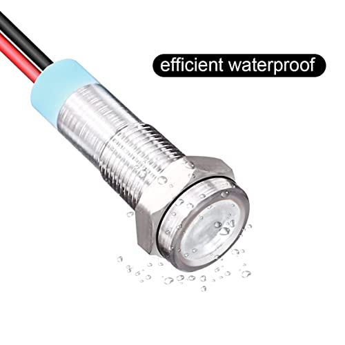 Kiligen 5 шт. 8 мм AC/DC 12-24 В LED Водонепроницаемый Индикаторный Свет Сигнальный Индикатор (белый)