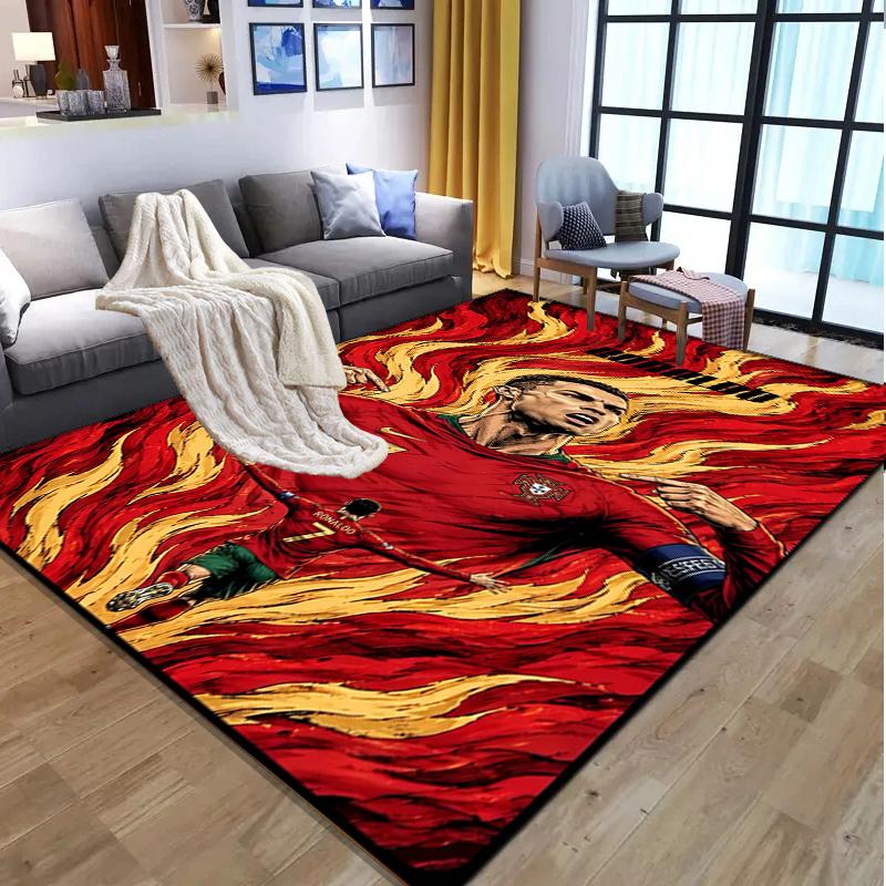 Cristiano Ronaldo Pattern Rug, Indoor/Outdoor Mat, for Picnic, Gameroom, Bedroom, Office, Living Room, Home Decor Carpet, Birthday Gift