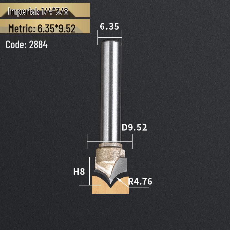 Профессиональный резьбовой нож с острым наконечником из вольфрамовой стали с хвостовиком 1/2" и фреза для обрезки с хвостовиком 1/4" для деревообработки