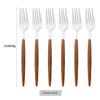 6/30Pcs Imitation Wooden Handle Cutlery Set Knife Cake Fork Coffee Spoons Tableware Stainless Steel Dinnerware Western Flatware