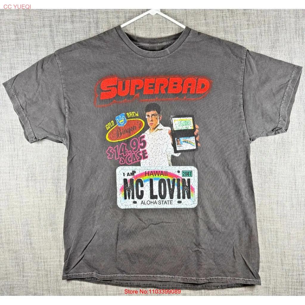 Размер L Superbad Mclovin Fogell Футболка Черный Винтажный Топ Для Повседневной Носки Универсальный Мягкий Стильный Графический Модный