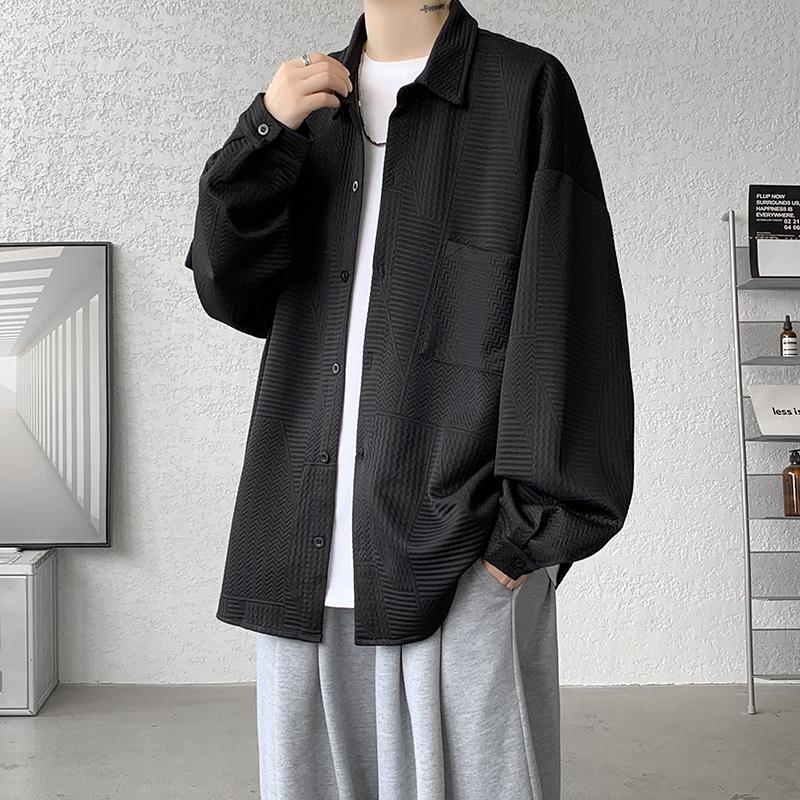 2024 Men Shirts Men Clothing Harajuku Black Shirt Korean Style Men Shirt Long Sleeve Vintage Autumn Men Shirts