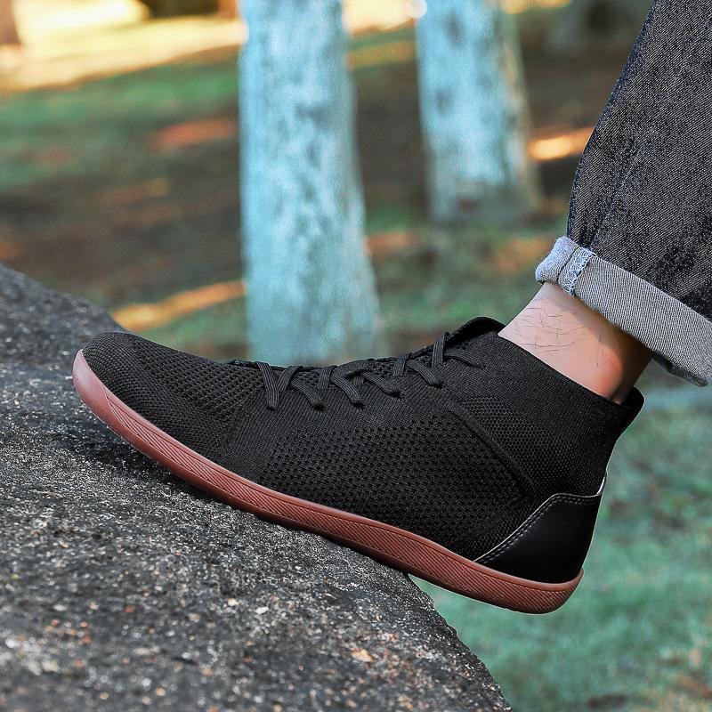 Минималистичные высокие повседневные спортивные туфли с широким носком, дышащие туфли для ходьбы на плоской подошве, ботильоны, обувь для тренировок в зале и на открытом воздухе