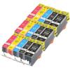 Compatible Canon PGI-520-CLI-521 Cartridge (15 Pack) - PIXMA Pro9000, Ip6600d - Multi-colors