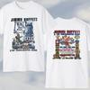 Новая хлопковая белая футболка с двусторонней печатью Jimmy Buffett Tiki Time Tour S-5XL UR531 Унисекс