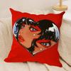 Creative Loving Woman Cushion Cover Soft Plush Fabric Double-Sided Printed Sofa Cushion Cover for All Seasons Home Decor Gift