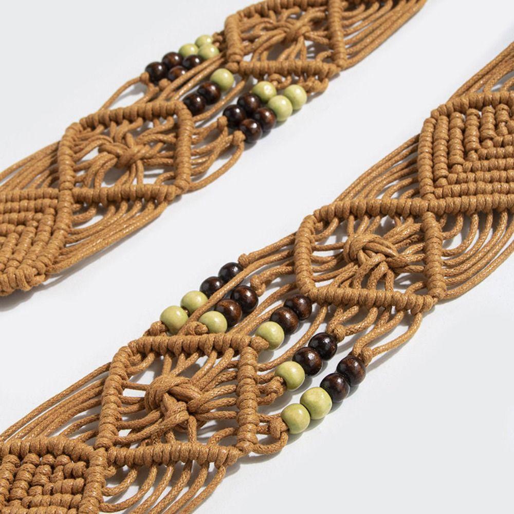 Retro Weave Belt Woven Waist Rope Fashion Ethnic Style Waistband Women