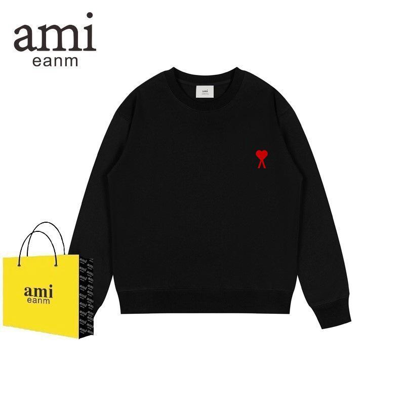 Мужская толстовка с вышивкой и круглым вырезом AMI&EANM - Повседневная, Модная, С длинным рукавом для Весны и Осени