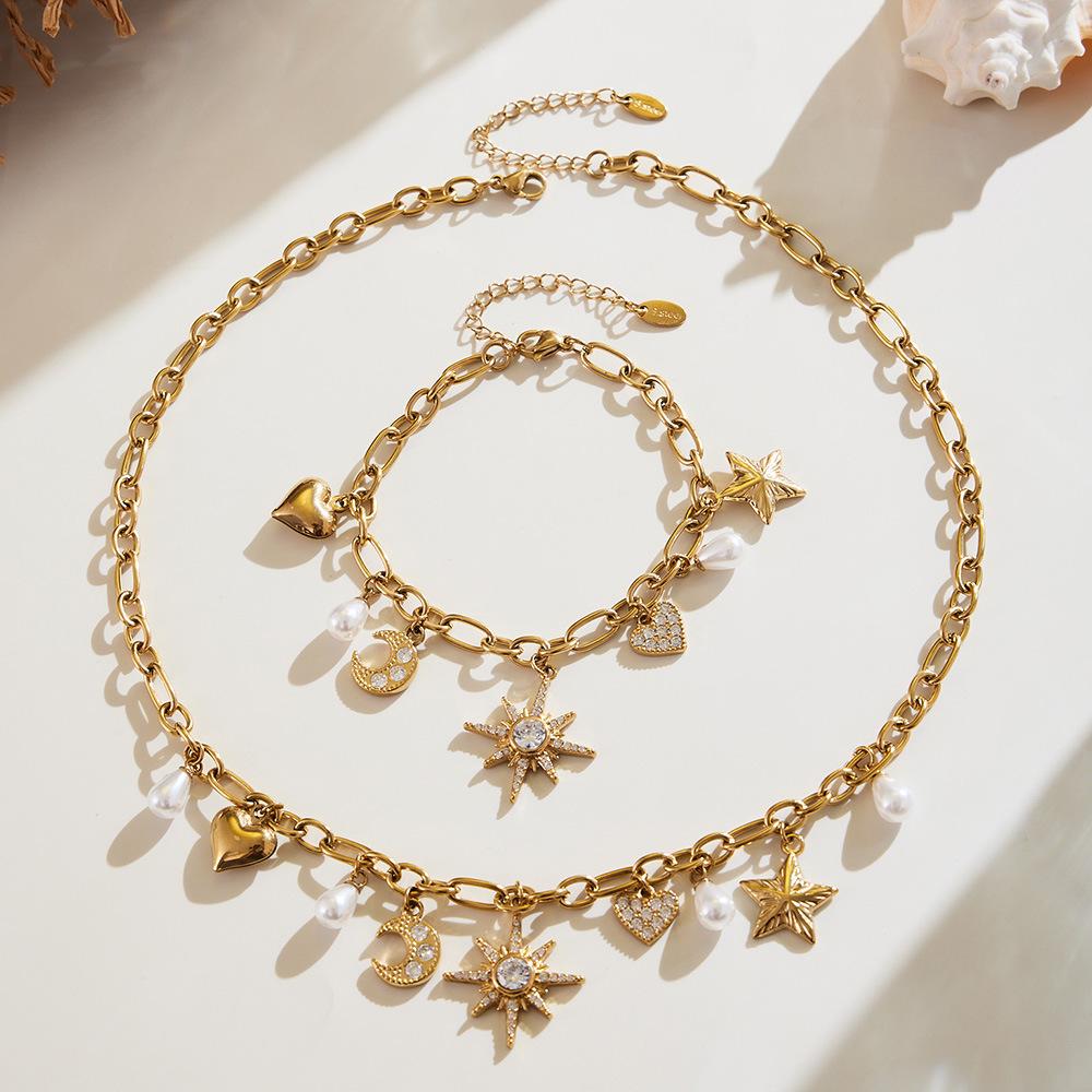 Набор ожерелья и браслета «Oumaijia Zircon Star & Pearl DIY»