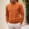 Men Turtleneck Sweater Twisted Knitted Pullover Sweater Casual Solid Color Base Layer Top for Street Work Dating Daily Wear