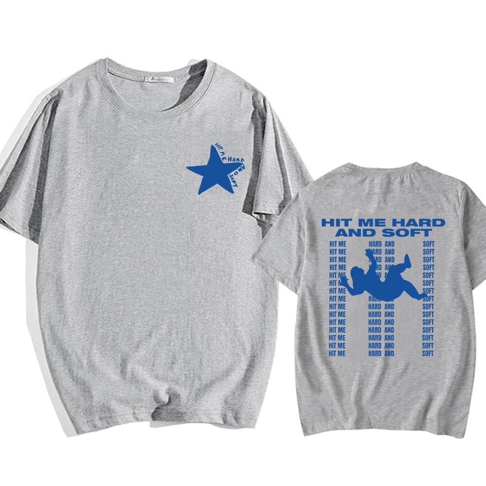 Футболки Hit Me Hard Soft 2024 Album Футболки с графическим принтом Футболки с коротким рукавом для мужчин/женщин из хлопка Повседневные майки Уличная одежда Топы в стиле хип-хоп