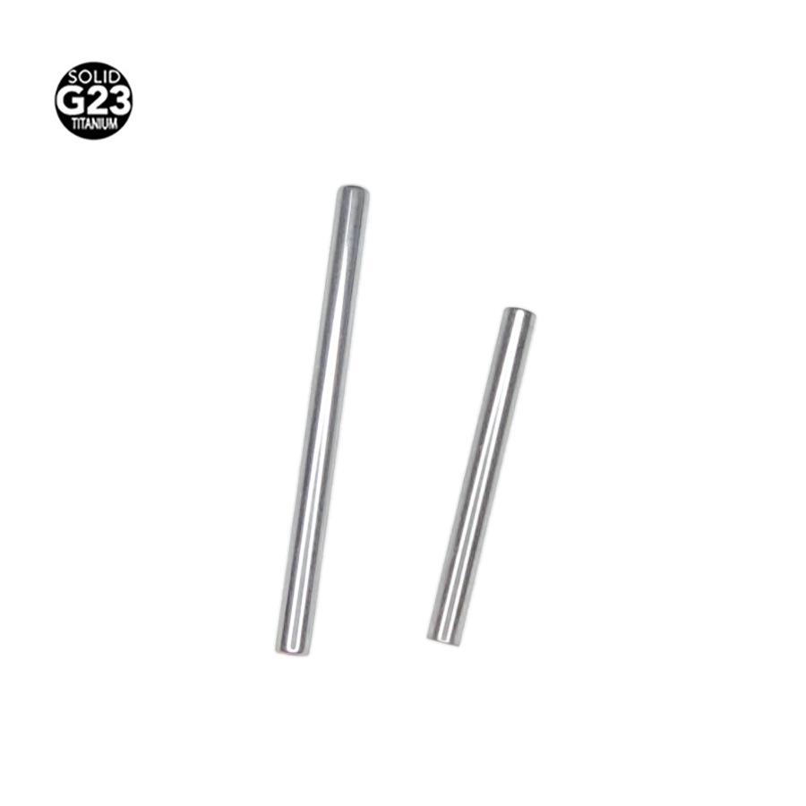 Пирсинг из титана G23 с внутренней резьбой, прямая штанга - 16G/14G для переносицы, языка и барабанной перепонки.