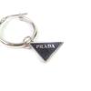 Great PRADA Pierce Symbol Pendant Pierce Black Silver AG925 Women 2JO750 Used