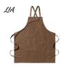 Crafting And DIY Workwear Canvas Work Apron with Multi-Pocket, Waterproof Oil-Proof Cross-Back Apron, Kitchen Cooking Pockets Adjustable Straps