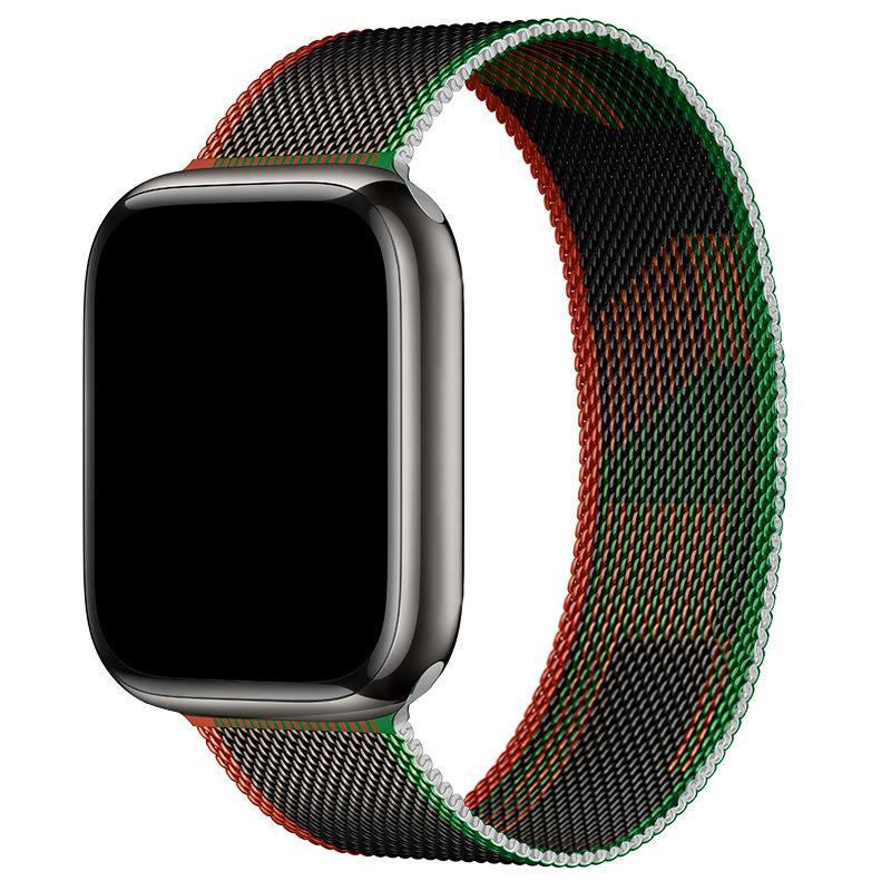 Совместим с Apple Watch S10 Магнитный стальной миланский ремешок для iWatch 5-9 SE.
