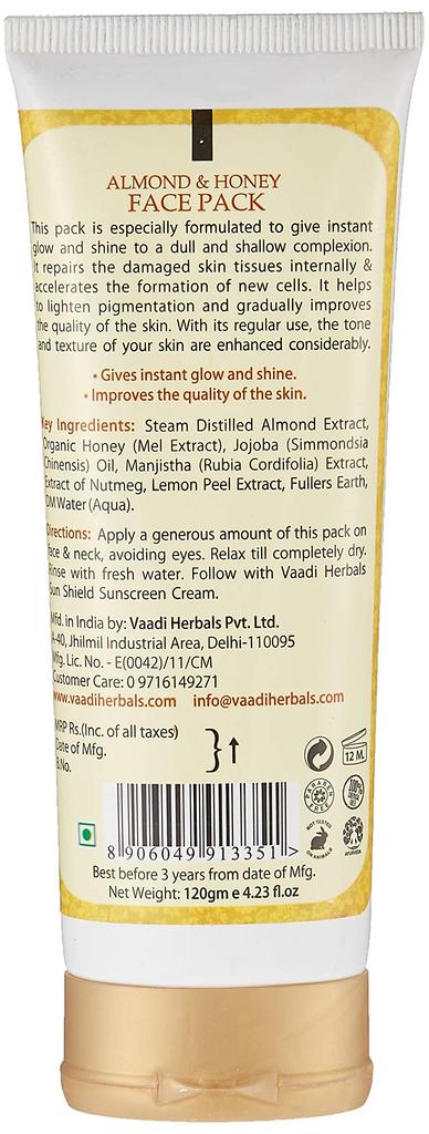 Vaadi Herbals Маска для лица Instaglow с миндалем и медом, 120 г